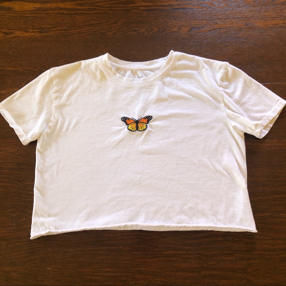 John Galt Butterfly Cropped Tee